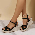 Women's Wedge Sandals, Espadrille Platform Wedges – Cross Strap Arch Support Wedge Heels