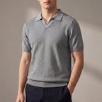 Men’s Polo Shirt – Textured Knit Regular Fit Short Sleeve