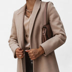 Julia| Women’s Elegant Longline Winter Coat with Lapel Collar
