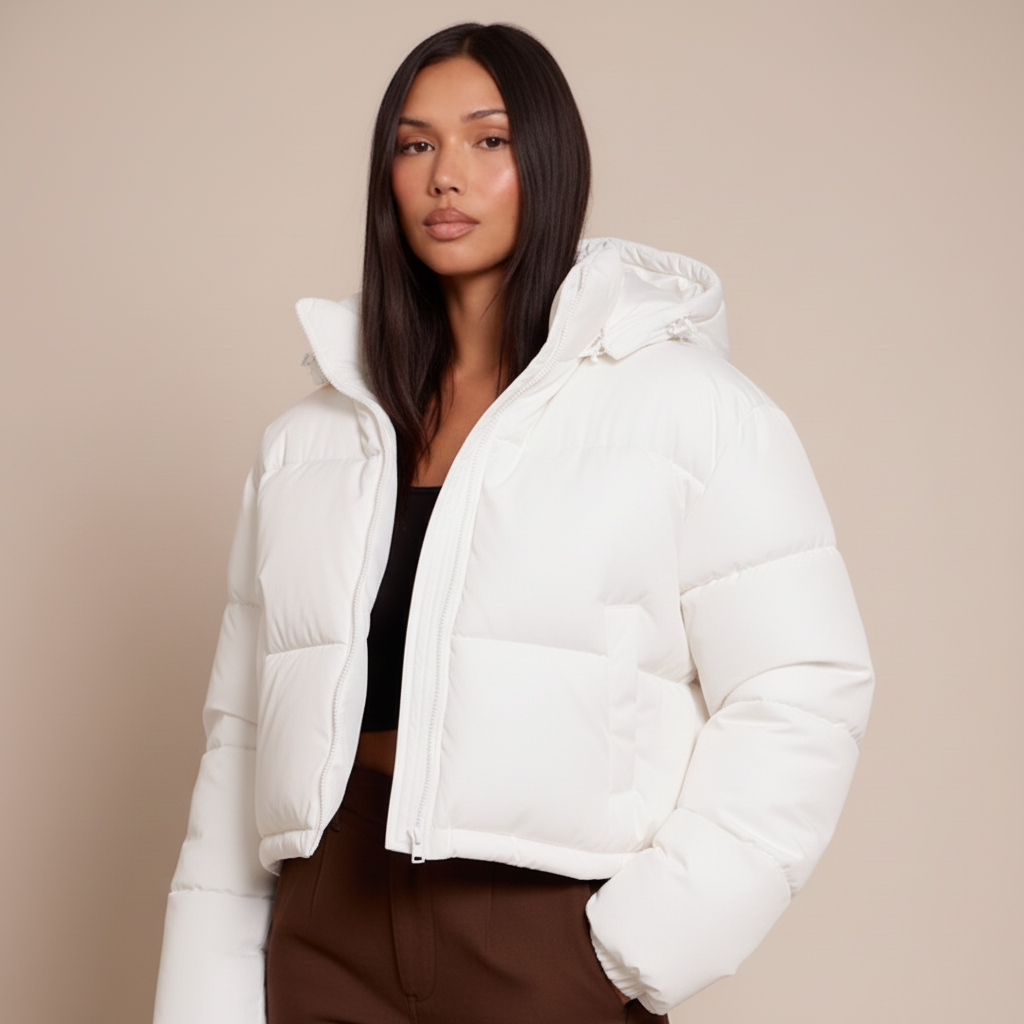 Women’s Quilted Hooded Puffer Jacket – Insulated Winter Coat