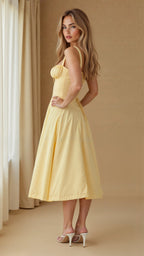 Women's Corset Midi Dress - Figure Flattering Sleeveless Style