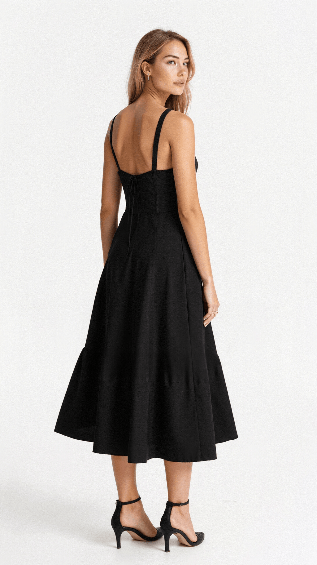 Women's Corset Midi Dress - Figure Flattering Sleeveless Style