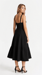 Women's Corset Midi Dress - Figure Flattering Sleeveless Style