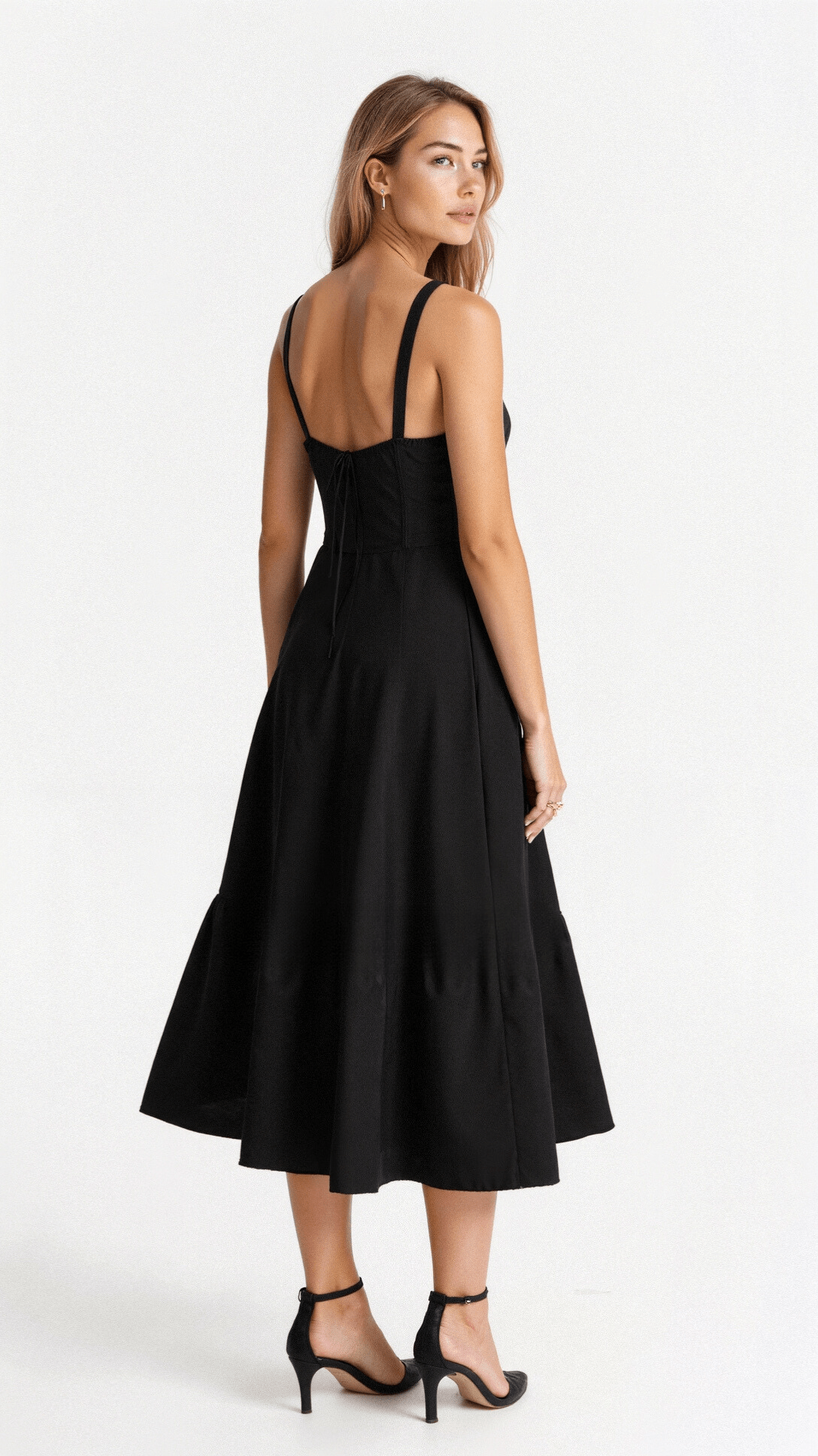 Women's Corset Midi Dress - Figure Flattering Sleeveless Style