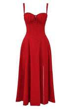 Women's Corset Midi Dress - Figure Flattering Sleeveless Style