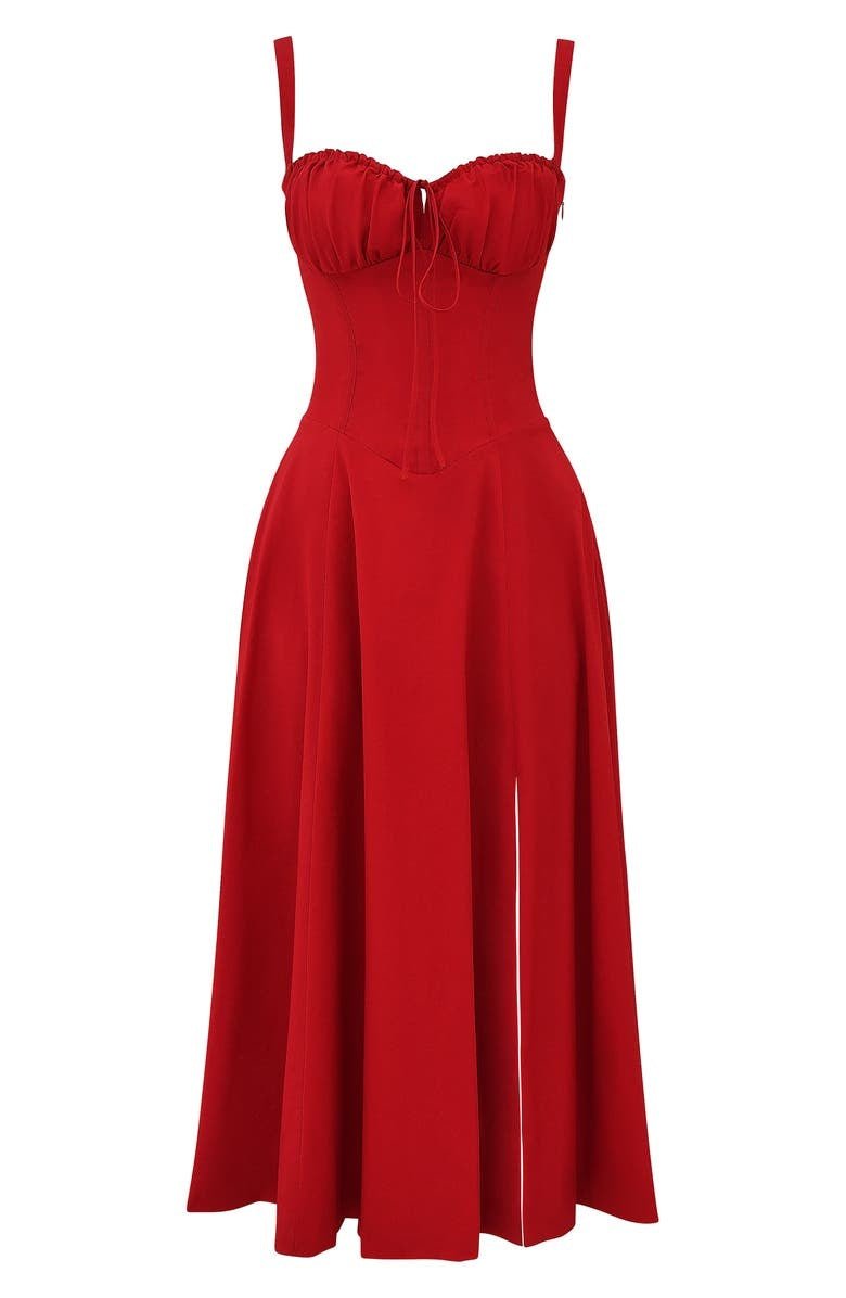 Women's Corset Midi Dress - Figure Flattering Sleeveless Style