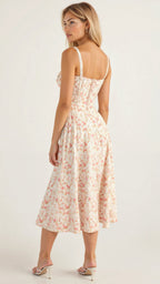 Women's Corset Midi Dress - Figure Flattering Sleeveless Style