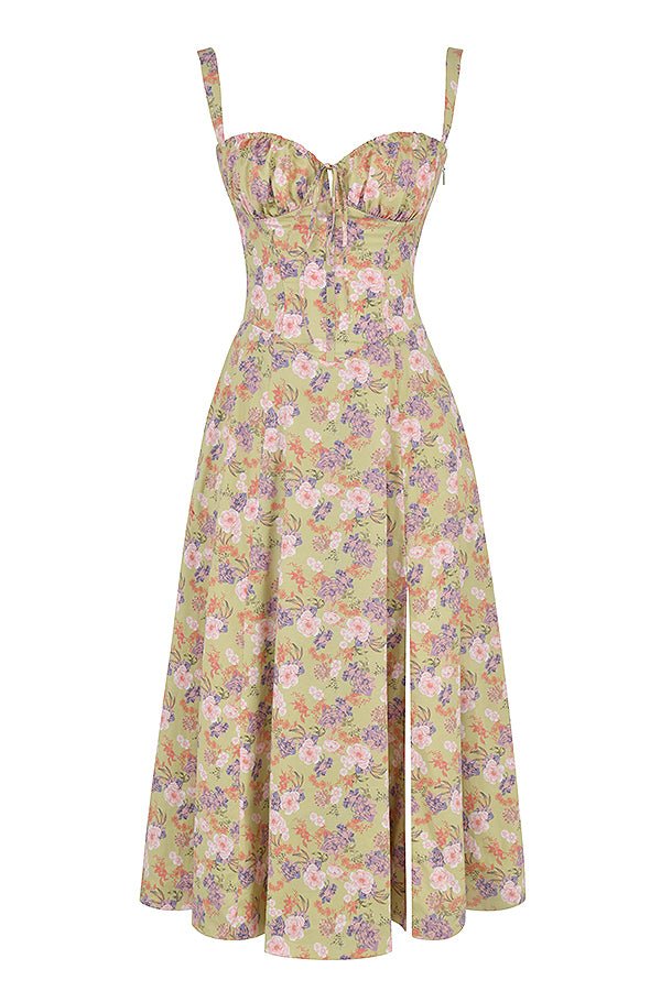 Women's Corset Midi Dress - Figure Flattering Sleeveless Style