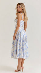 Women's Corset Midi Dress - Figure Flattering Sleeveless Style