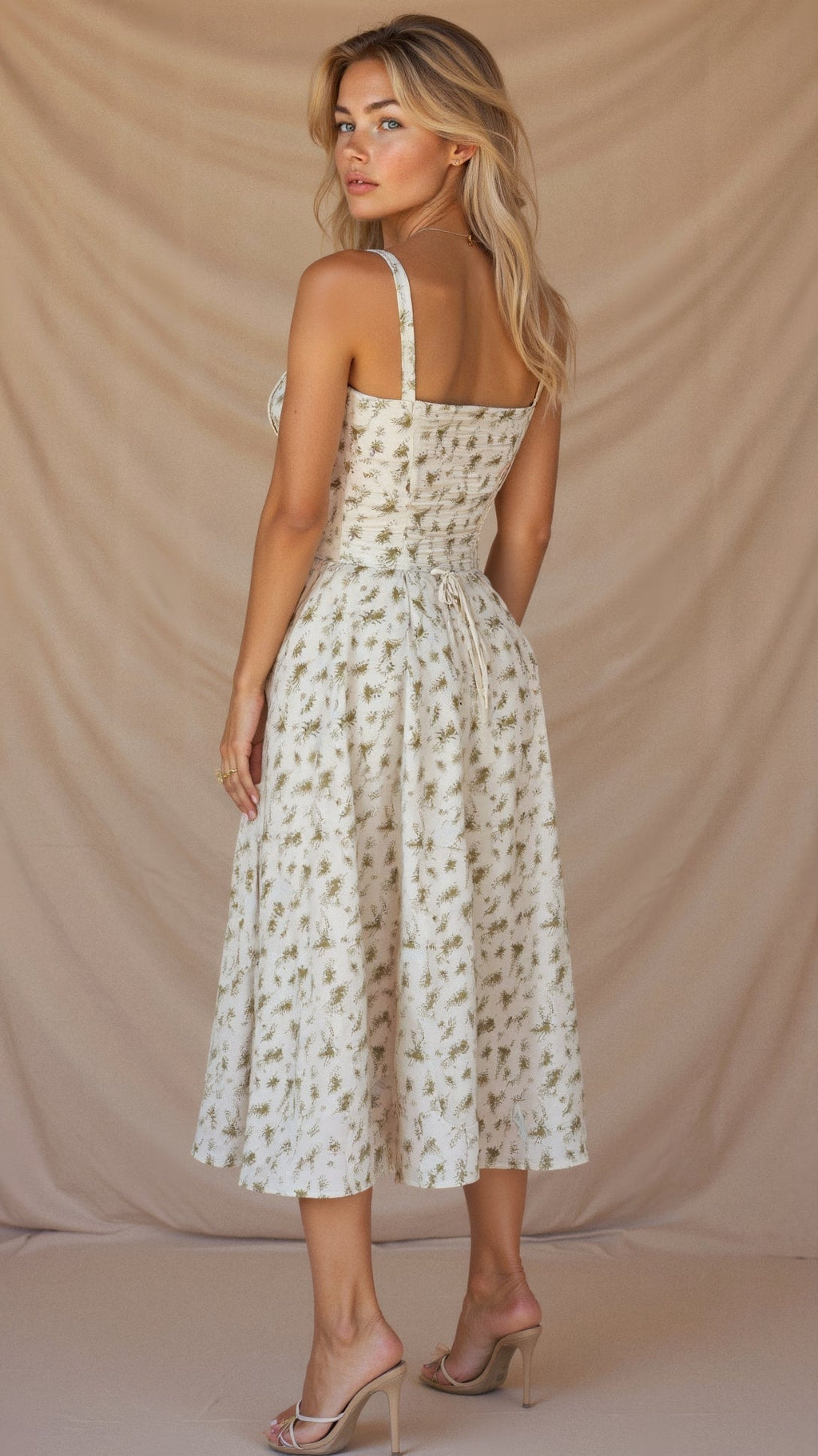 Women's Corset Midi Dress - Figure Flattering Sleeveless Style