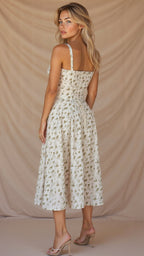 Women's Corset Midi Dress - Figure Flattering Sleeveless Style