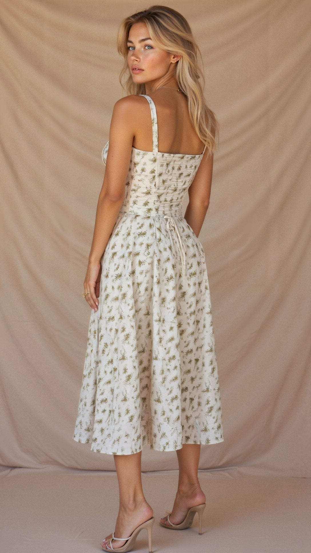 Women's Corset Midi Dress - Figure Flattering Sleeveless Style