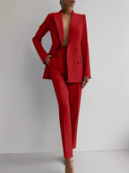 Women’s Double-Breasted Pant Suit – Tailored Blazer & Trousers Set