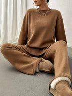 Isla | Women’s Two-Piece Knit Lounge Set - Sweater & Pants