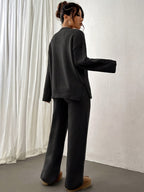 Isla | Women’s Two-Piece Knit Lounge Set - Sweater & Pants