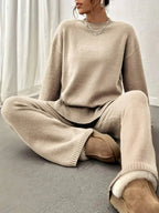 Isla | Women’s Two-Piece Knit Lounge Set - Sweater & Pants