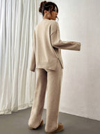 Isla | Women’s Two-Piece Knit Lounge Set - Sweater & Pants