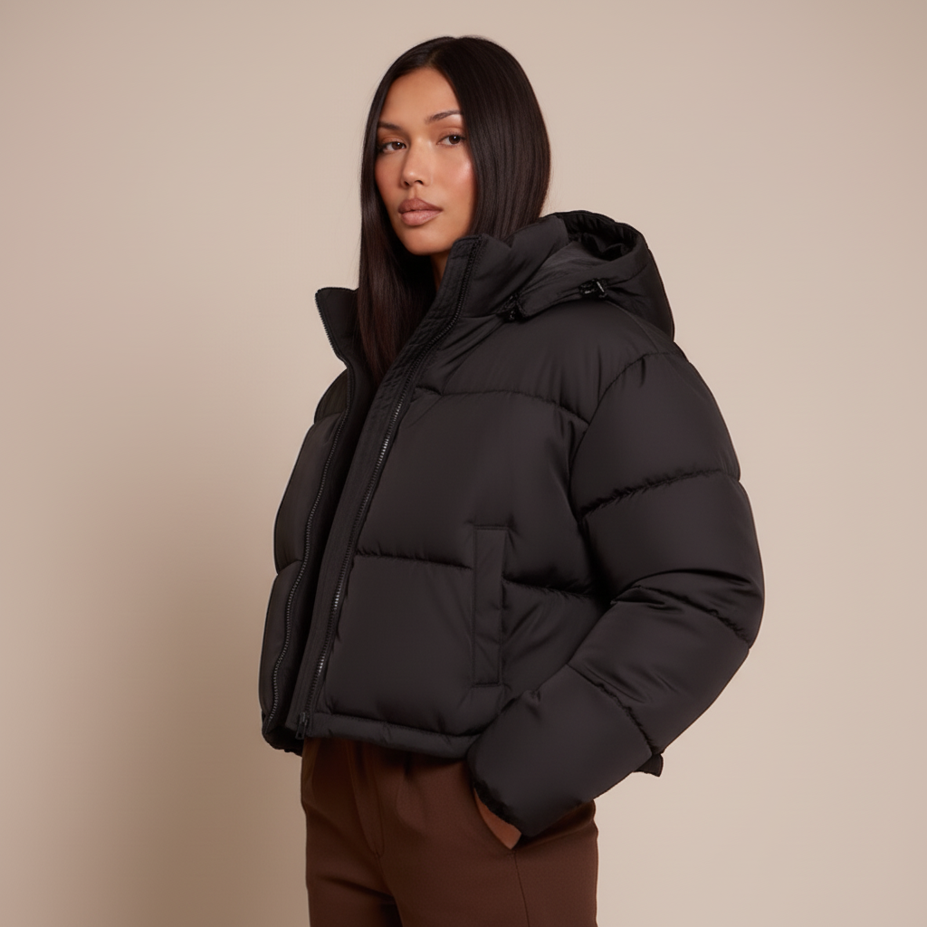 Women’s Quilted Hooded Puffer Jacket – Insulated Winter Coat