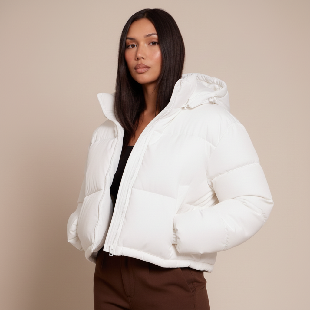 Women’s Quilted Hooded Puffer Jacket – Insulated Winter Coat