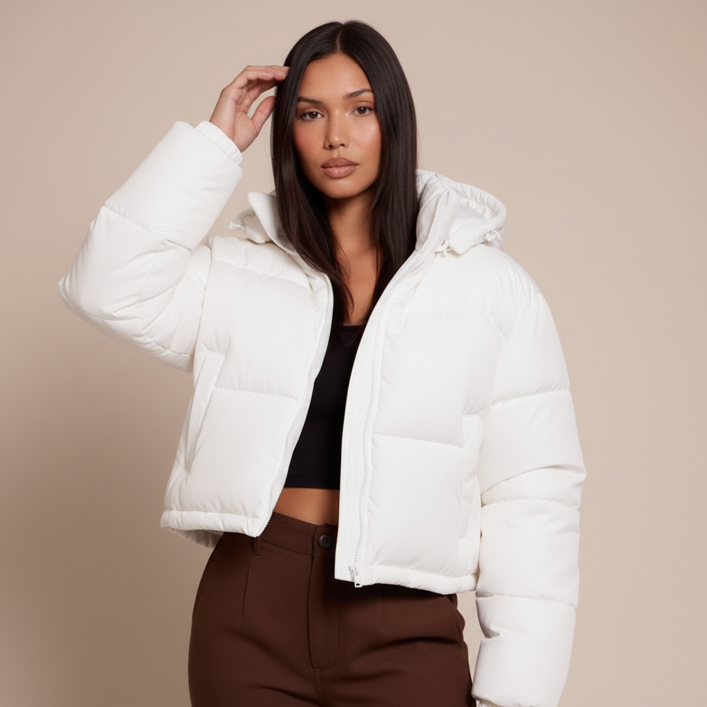 Women’s Quilted Hooded Puffer Jacket – Insulated Winter Coat