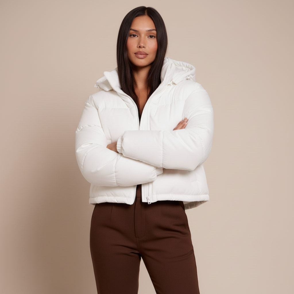 Women’s Quilted Hooded Puffer Jacket – Insulated Winter Coat