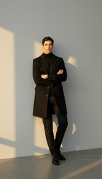 Men’s Single-Breasted Overcoat – Classic Fit