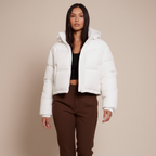 Women’s Quilted Hooded Puffer Jacket – Insulated Winter Coat