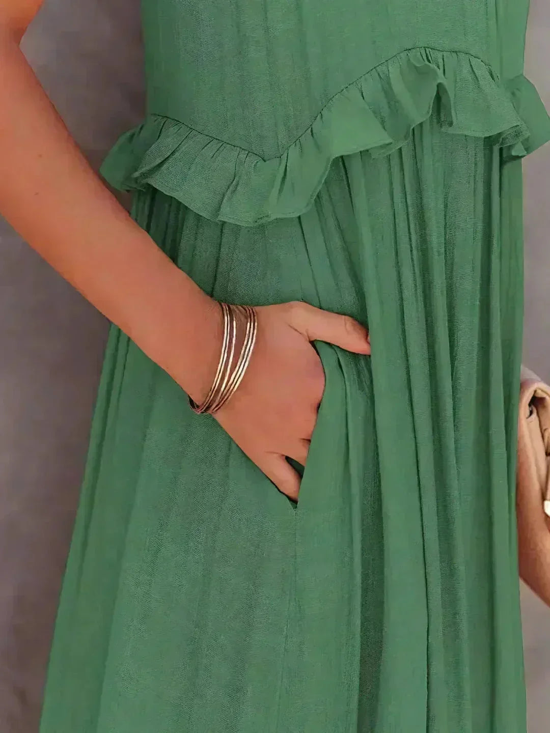 Women's Sleeveless Maxi Dress - Layered Ruffles Summer Wedding Guest Outfit