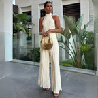 Women’s Asymmetrical Backless Jumpsuit – Elegant One-Piece Outfit