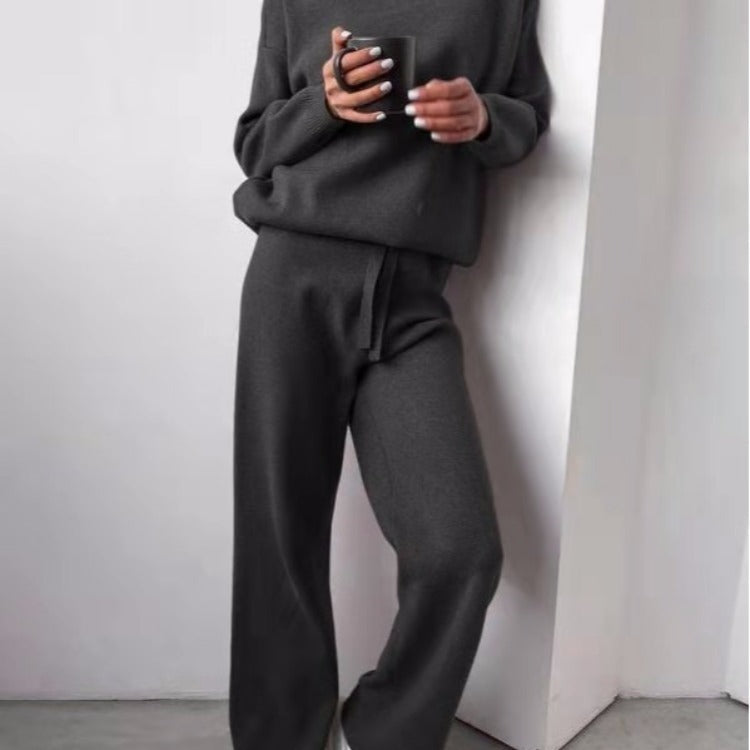 Women’s Relaxed Fit Two-Piece Pant Set – Comfortable Matching Top & Pants