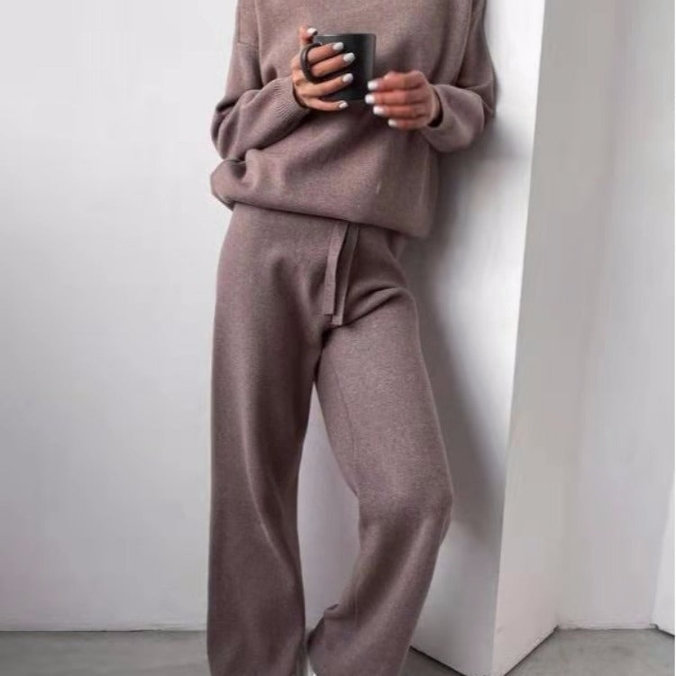 Women’s Relaxed Fit Two-Piece Pant Set – Comfortable Matching Top & Pants