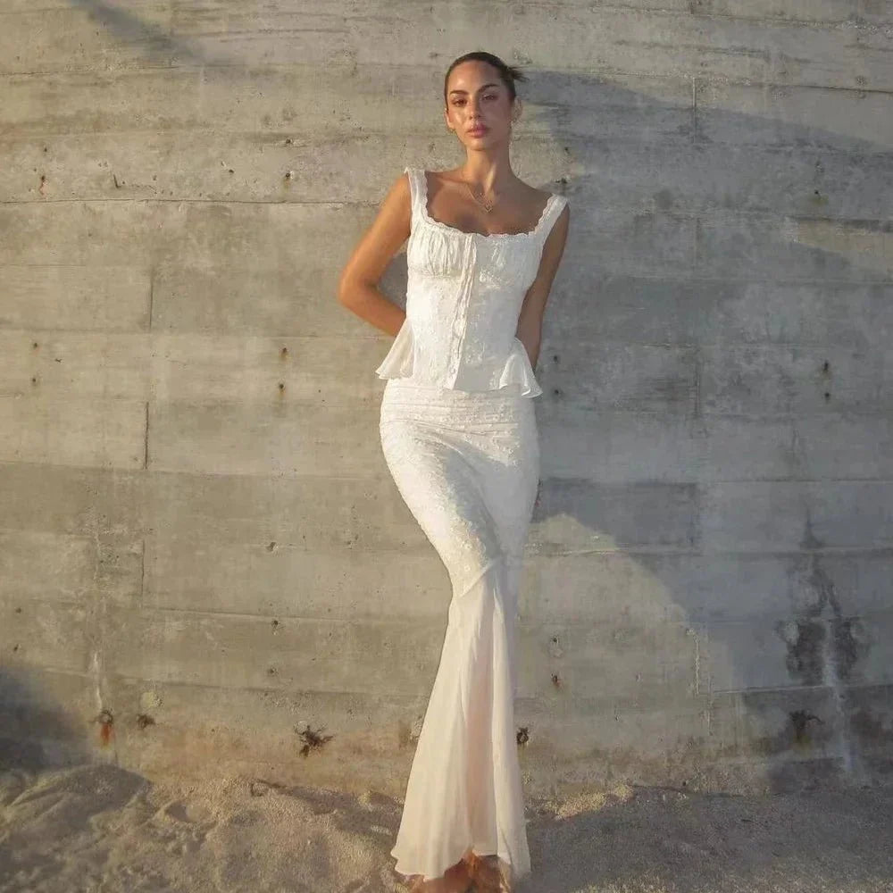 Women’s Two-Piece Skirt Set – Summer Holiday / Evening Outfit