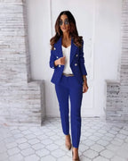 Women’s Tailored Suit – Double-Breasted Blazer & Trousers Set - Perfect for Weddings or Events