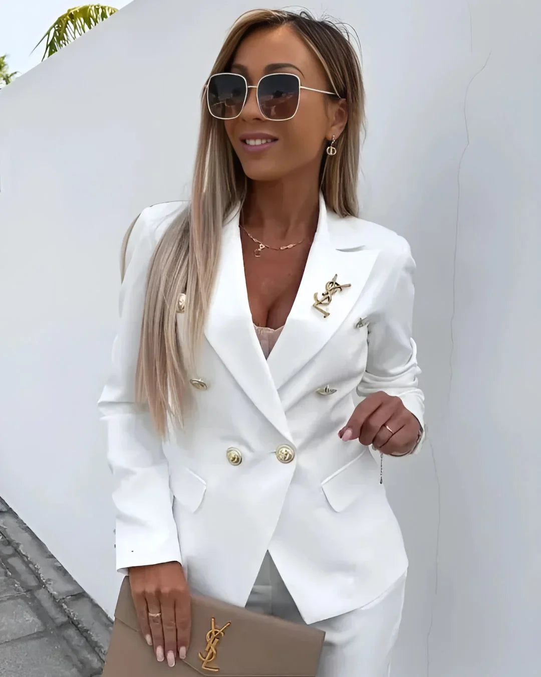 Women’s Tailored Suit – Double-Breasted Blazer & Trousers Set - Perfect for Weddings or Events