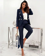 Women’s Tailored Suit – Double-Breasted Blazer & Trousers Set - Perfect for Weddings or Events
