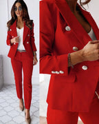Women’s Tailored Suit – Double-Breasted Blazer & Trousers Set - Perfect for Weddings or Events