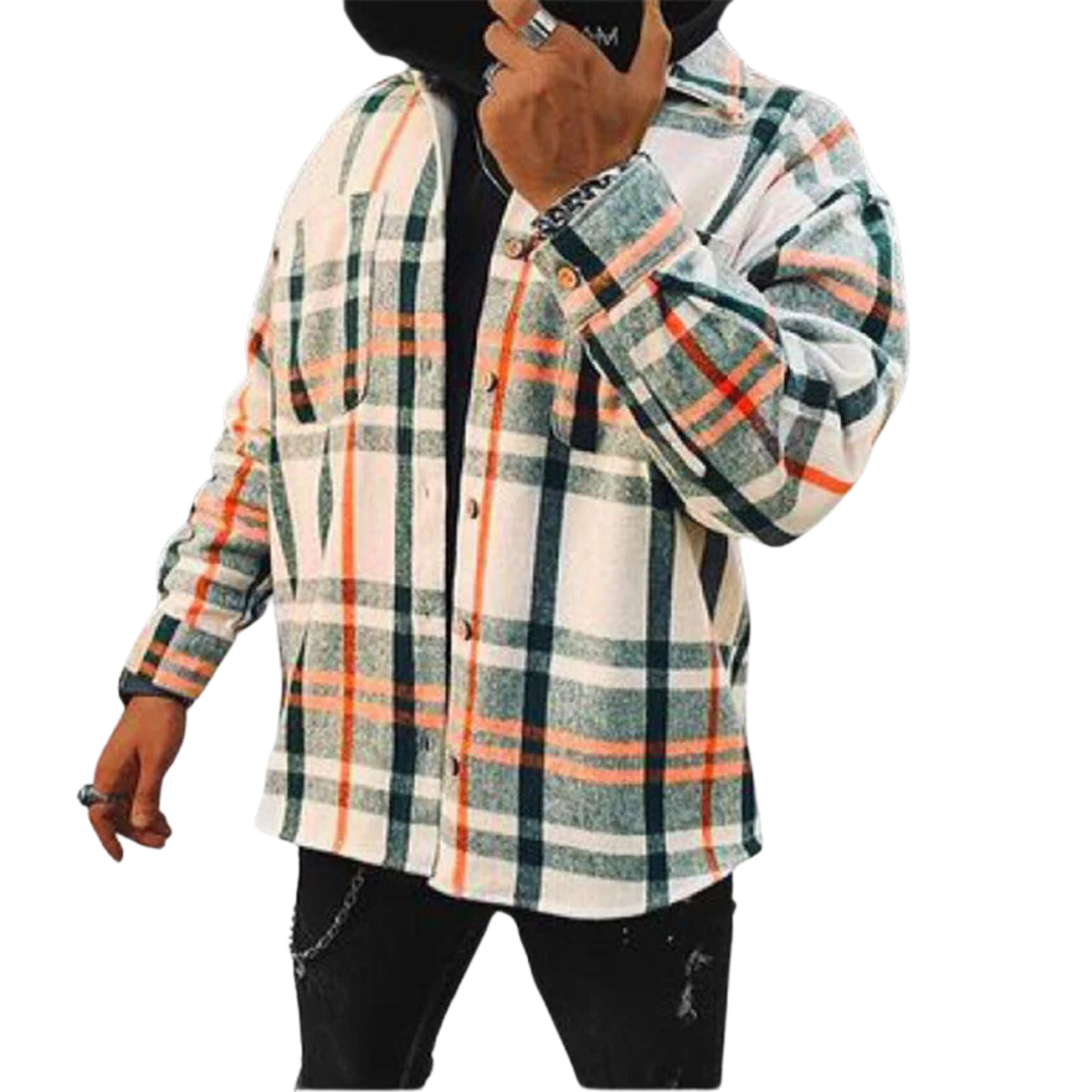 Men’s Plaid Jacket – Check Button-Up Shirt Jacket for Summer Weather