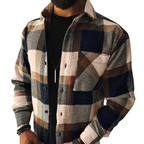 Men’s Plaid Jacket – Check Button-Up Shirt Jacket for Summer Weather