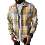 Men’s Plaid Jacket – Check Button-Up Shirt Jacket for Summer Weather