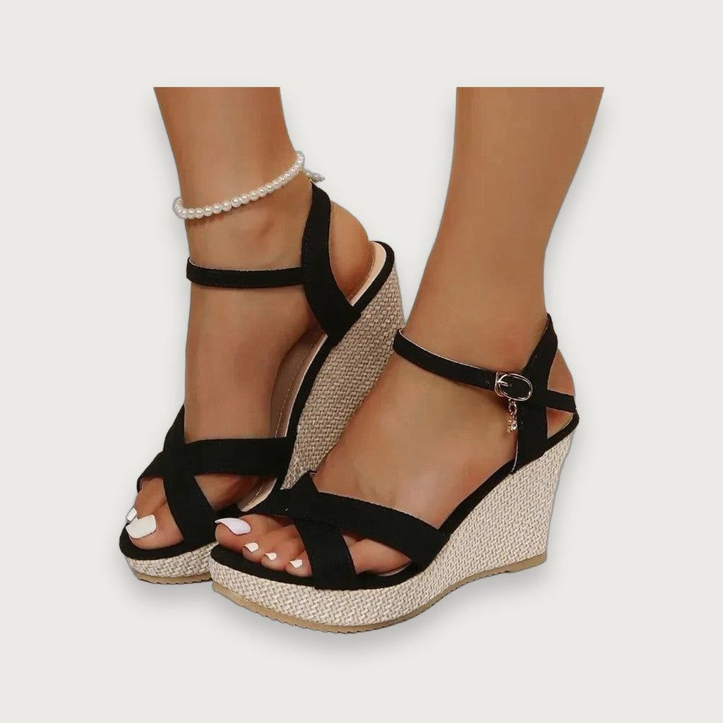 Women's Wedge Sandals, Espadrille Platform Wedges – Cross Strap Arch Support Wedge Heels